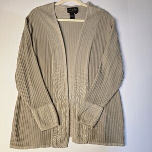 Terry Lewis Classic Luxuries Large Cartigan Open Front Long Sleeves 79% Silk